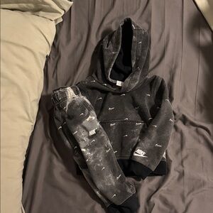 Nike Charcoal and Black Kids Hoodie Set